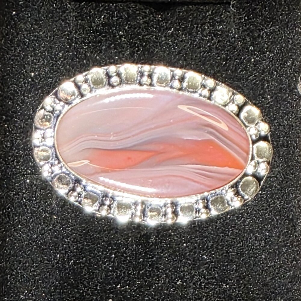 Aqua Nevada Agate Stone 925 Sterling Silver Handmade Ring US Size 8.5